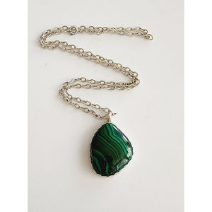 Sterling Silver Creations 925 Malachite Southwestern Pendant